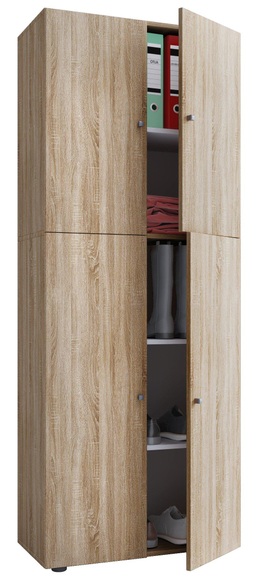 MID.YOU Aktenschrank in sonoma eiche 70/182/37 cm , 'Lona' _ Holzwerkstoff , 4 Fächer , 70x182x37 cm , melaminharzbeschichtet,melaminharzbeschichtet,Nachbildung,Nachbildung , 000657007617