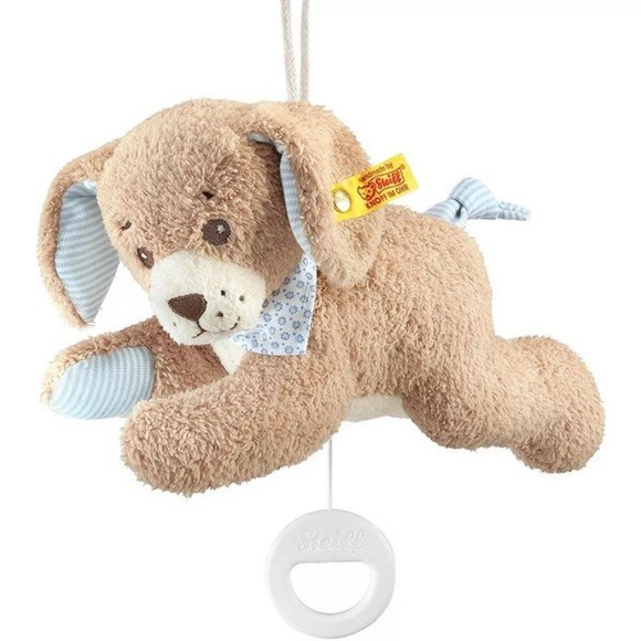 STEIFF Spieluhr Gute Nacht Hund 22 cm blau