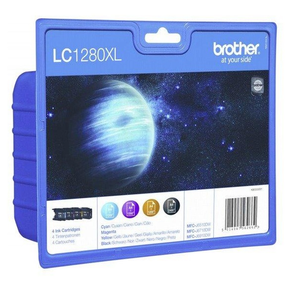 Brother Tinte LC-1280XL Original Kombi-Pack Schwarz, Cyan, Magenta, Gelb LC1280XLVALBPDR