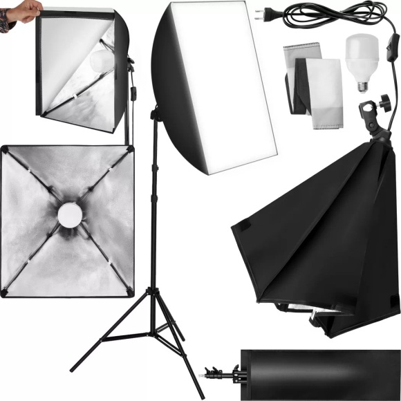 Studioleuchte Mit Softbox, Stativ Und Tragetasche Unisex Schwarz