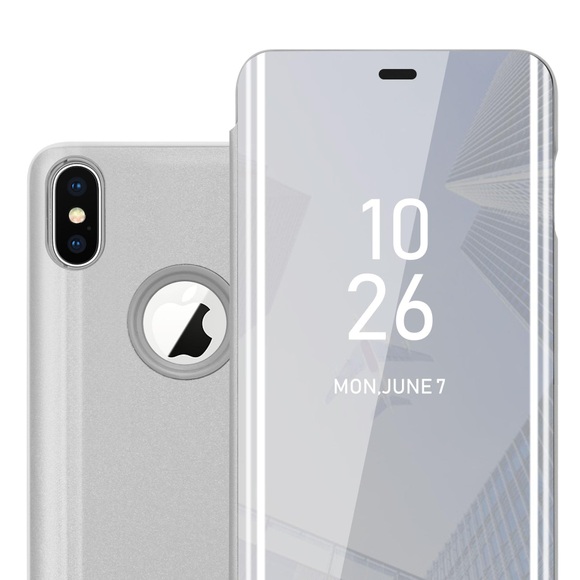 Hülle für Apple iPhone XS MAX Spiegel Standfunktion 360 Grad Schutz