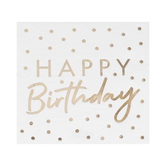 Happy Birthday Servietten Metallisch Gold Happy Birthday Servietten Metallisch Gold
