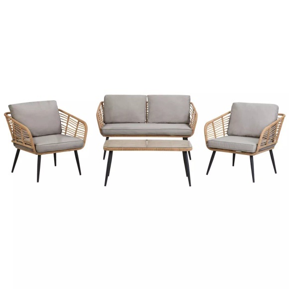 Garten Lounge aus PE Rattan Rustikal CORINTH II Garten Lounge aus PE Rattan Rustikal CORINTH II