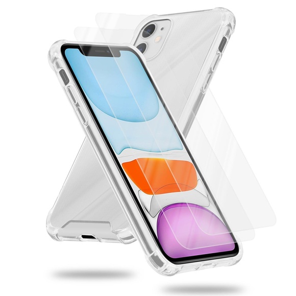 Hülle und 2x Tempered Schutzglas für Apple iPhone 11