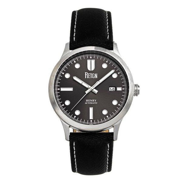 Reign - Automatik-Armbanduhr Henry - Schwarz und Silber