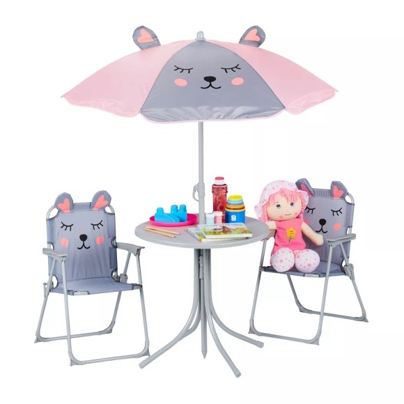 Northix - Camping Sitzgruppe für Kinder mit Sonnenschirm, 80cm