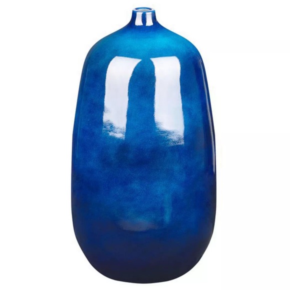 Beliani Blumenvase Terrakotta dunkelblau 45 cm VITORIA Vase