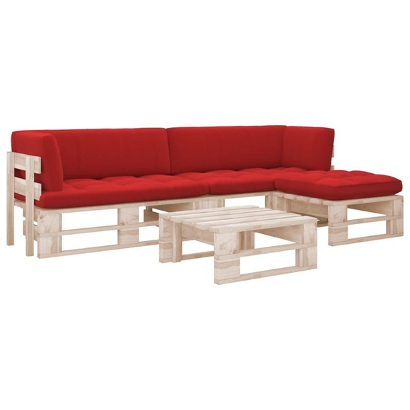 vidaXL 4-tlg. Paletten-Lounge-Set mit Kissen Kiefernholz Imprägniert