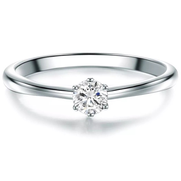 Verlobungsring Sterling Silber Zirkonia 52