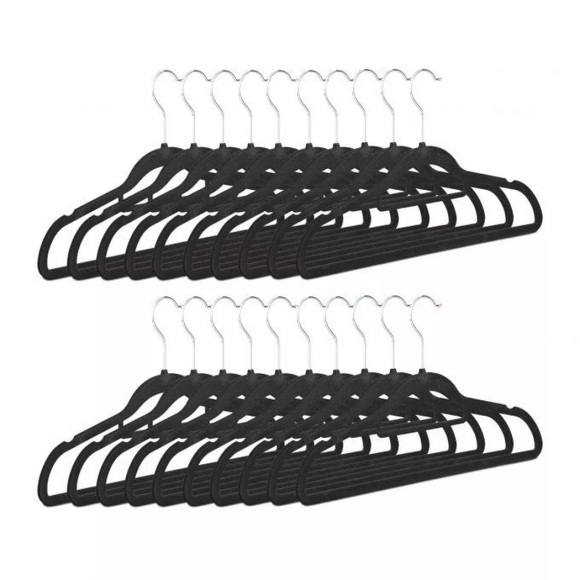 B2X - Kleiderbügel schmal 20er Set Samt, 18 x 39 cm