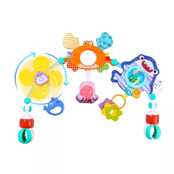 Activity-board - Kinderwagen Spielzeug Kinderwagenkette Spielbogen Babyspielzeug für Bett, Laufstall, Babyschale & Autositz, One Size, Multicolor