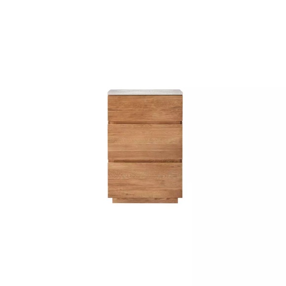 ?Badezimmermöbel aus massiver Eiche und Premium Terrazzo Moon 60 cm Karl ?Badezimmermöbel aus massiver Eiche und Premium Terrazzo Moon 60 cm Karl