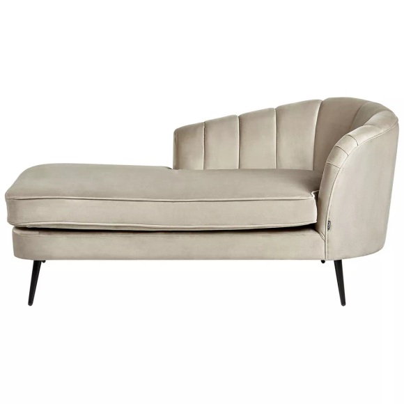 Chaiselongue Aus Samtstoff Glamourös Allier Unisex Perle ONE SIZE