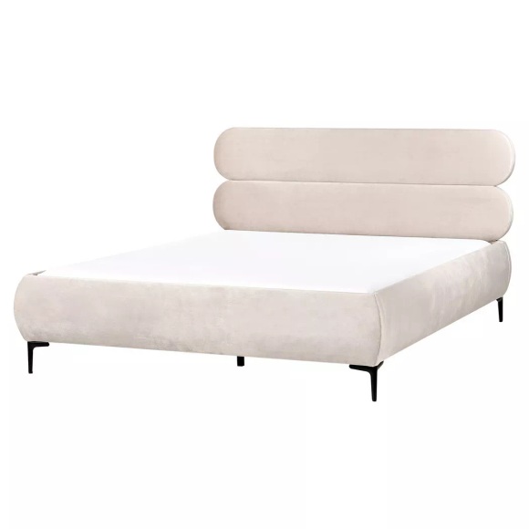 Beliani - Bett mit Lattenrost aus Samtstoff  LESSAY, 160X200CM