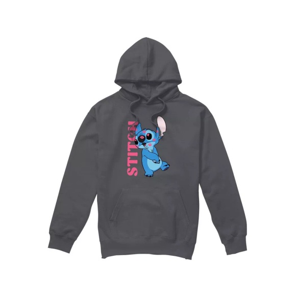 Lilo & Stitch - Covered In Kisses Kapuzenpullover, für Herren, Charcoal Black, Größe L