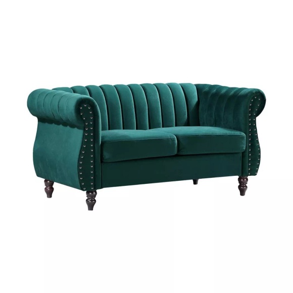 Chesterfield-Sofa - 2-Sitzer - Samt - Smaragd - TRUMBO Chesterfield-Sofa - 2-Sitzer - Samt - Smaragd - TRUMBO