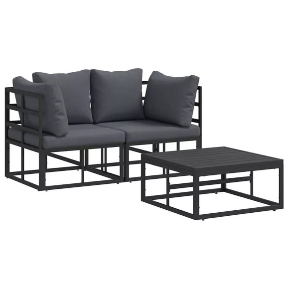 VidaXL - Garten-sofa metall, One Size, Schwarz