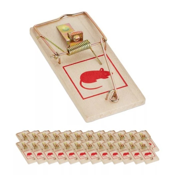 B2X - Mausefalle aus Holz, 25-tlg, One Size