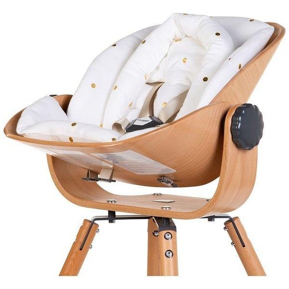 Childhome Jersey-Sitzkissen EVOLU NEWBORN GOLDENE PUNKTE in weiß
