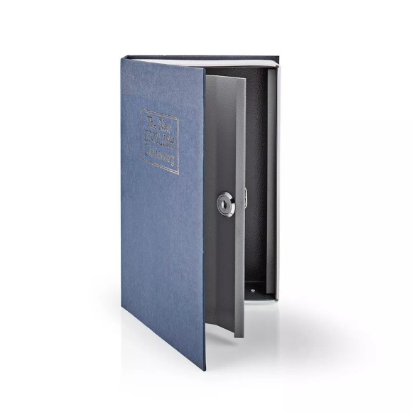 Tresor | Buchtresor | Schlüsselloch | Innenraum | Medium | Innenvolumen: 1,6 l | 2 Schlüssel im Lieferumfang | Blau / Silber. Tresor | Buchtresor | Schlüsselloch | Innenraum | Medium | Innenvolumen: 1,6 l | 2 Schlüssel im Lieferumfang | Blau / Si