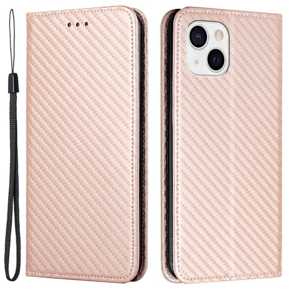 iPhone 15 Plus - Carbon Look Flip Case Hülle