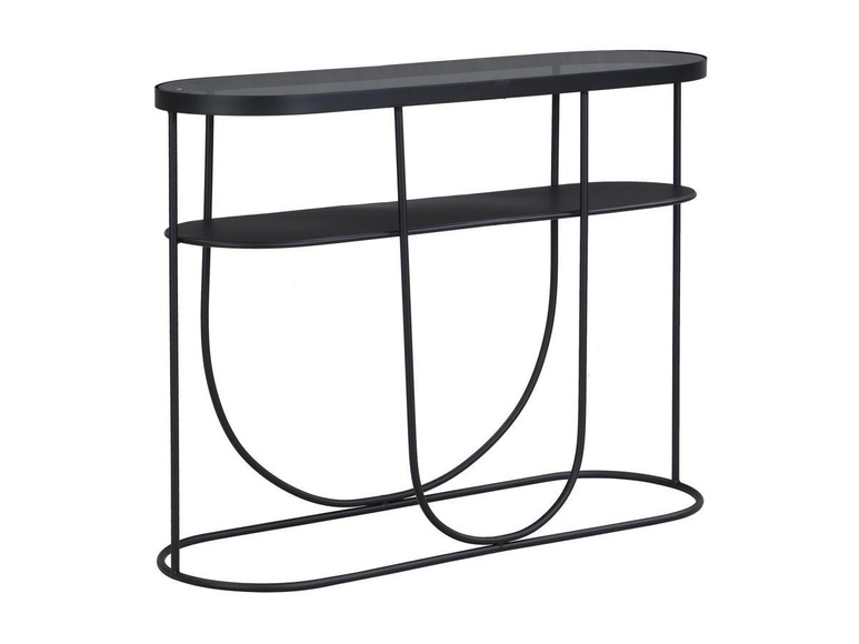 Wandkonsole Mit 1 Regal Aus Metall & Rauchglas - Schwarz & Transparent - Pretoria Unisex Transparent ONE SIZE