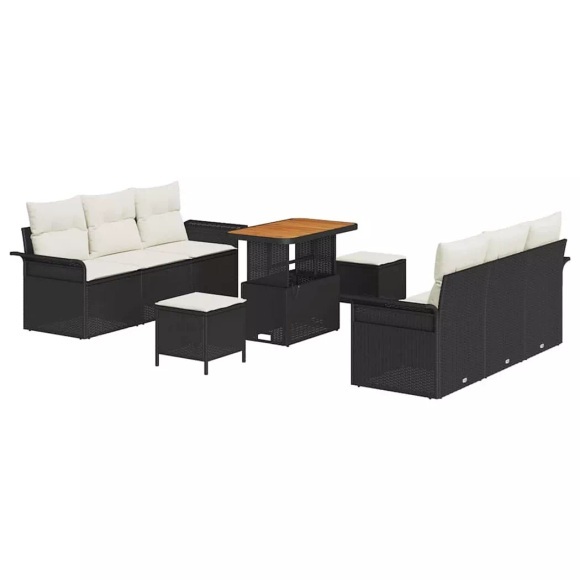 VidaXL - Garten-sofa poly-rattan, One Size, Schwarz