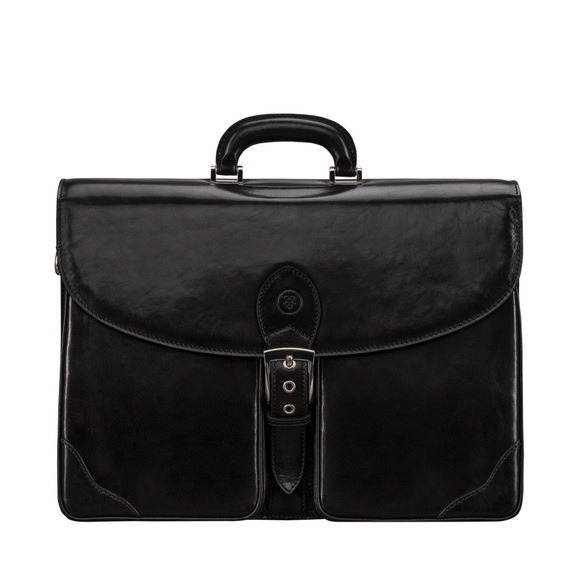 Maxwell Scott Tomacelli - Leder-Aktentasche in Schwarz M