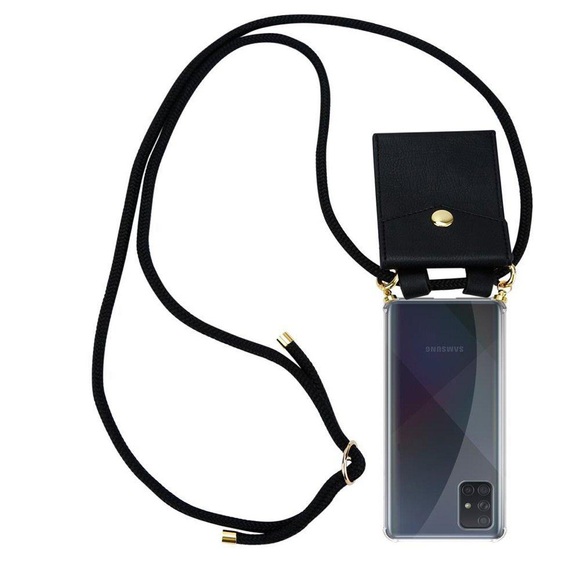 Handy Kette für Samsung Galaxy A51 4G M40s Silikon mit Gold Ringen
