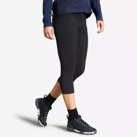 ROCKRIDER - 3/4-Radhose mit Trägern 500, L, Charcoal Black
