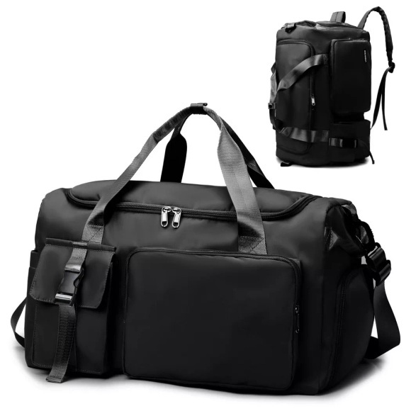 Only-bags.store - Sporttasche Reisetasche mit Schuhfach Nassfach Wasserdichte Trainingstasche Reiseseesack Rucksack, für Damen, Schwarz, One Size