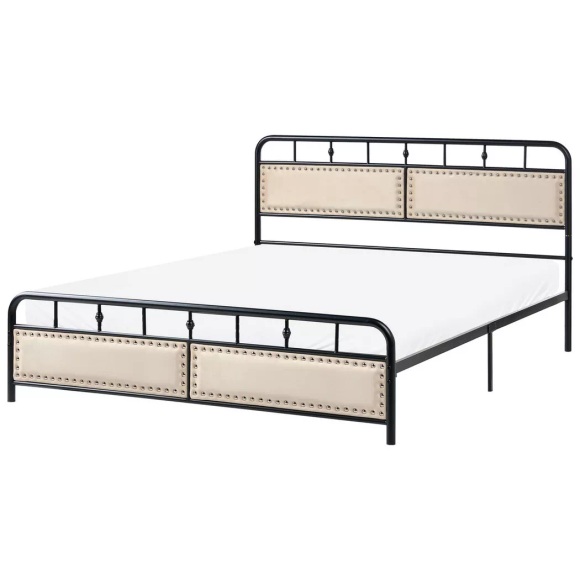 Beliani - Bett mit Lattenrost aus Eisen Klassisch BREUILLET, 160X200CM, Schwarz