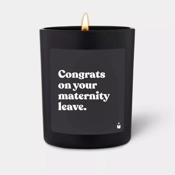 CandleHand - Duftkerze Woody Congrats on your maternity leave., 7X8X7CM, Schwarz