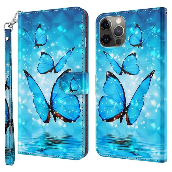 iPhone 15 - Etui Glitzer Effekt Schmetterling