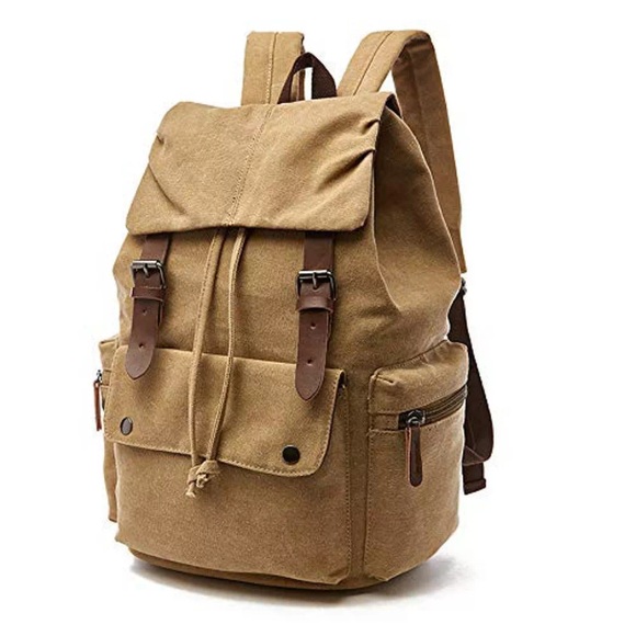 Canvas Vintage Laptop-rucksack, Rucksack Für Wandern, Reisen, Geräumige Tasche Unisex Braun ONE SIZE