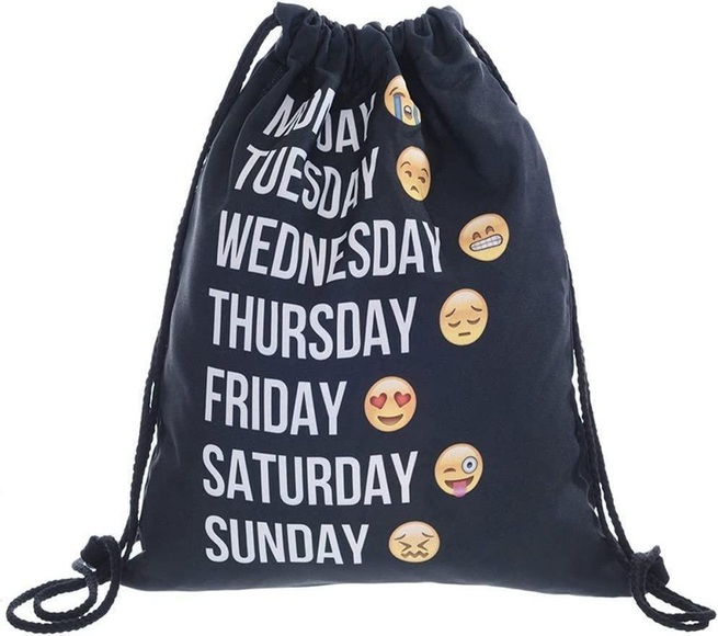 Klassische Kordelzugtasche mit Smiley-Motiv - #3 Klassische Kordelzugtasche mit Smiley-Motiv - #3