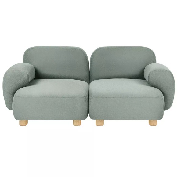 Beliani - 2 Sitzer Sofa aus Stoff Modern AMLI, One Size, Grün Bedruckt