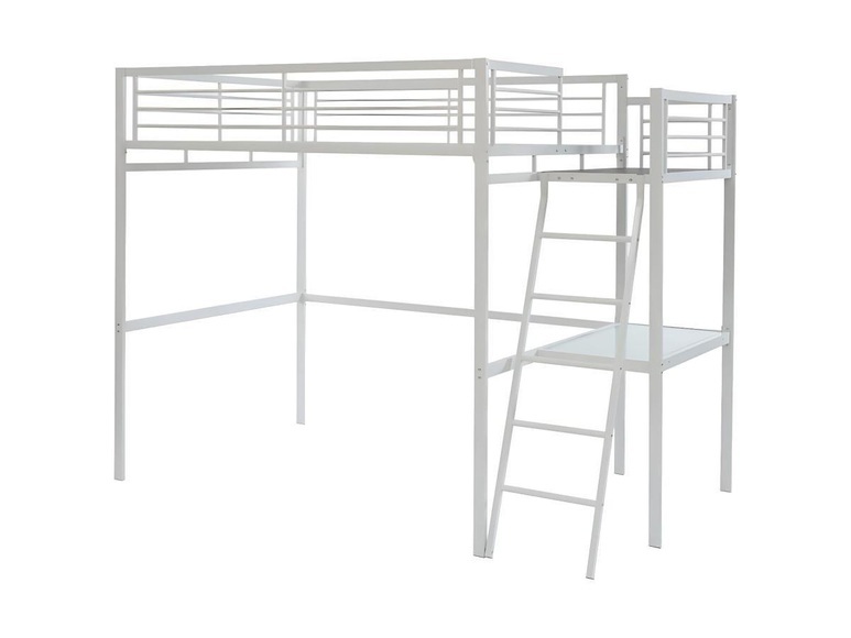 Hochbett mit Schreibtisch CASUAL II - 140 x 190 cm - Weiß Hochbett mit Schreibtisch CASUAL II - 140 x 190 cm - Weiß