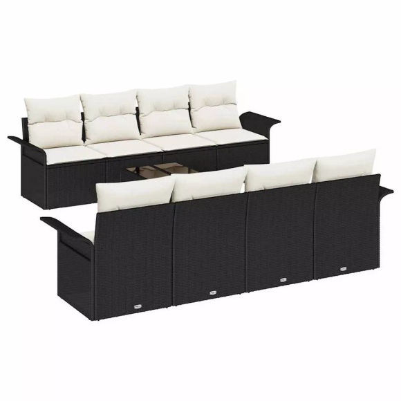 VidaXL - Garten-sofa poly-rattan, One Size, Schwarz