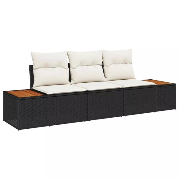 VidaXL - Modulares sofa poly-rattan, One Size, Schwarz