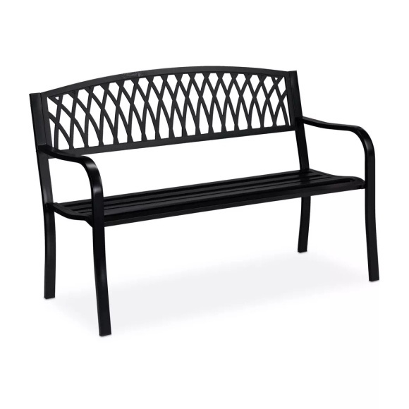 Northio - Schwarze Gartenbank, 120cm