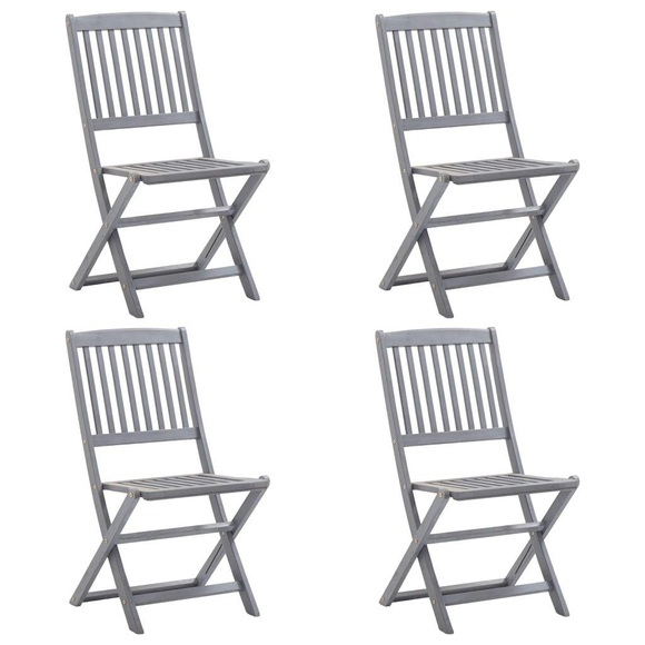 vidaXL Klappbare Gartenstühle 4 Stk. Massivholz Akazie