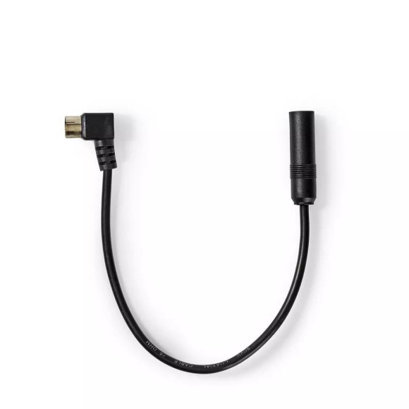 Auto-antennenkabel | Iec (koax) Stecker | Auto-antennenbuchse | Vernickelt | 0,30 M | Rund | Pvc | Schwarz | Plastikbeutel Unisex