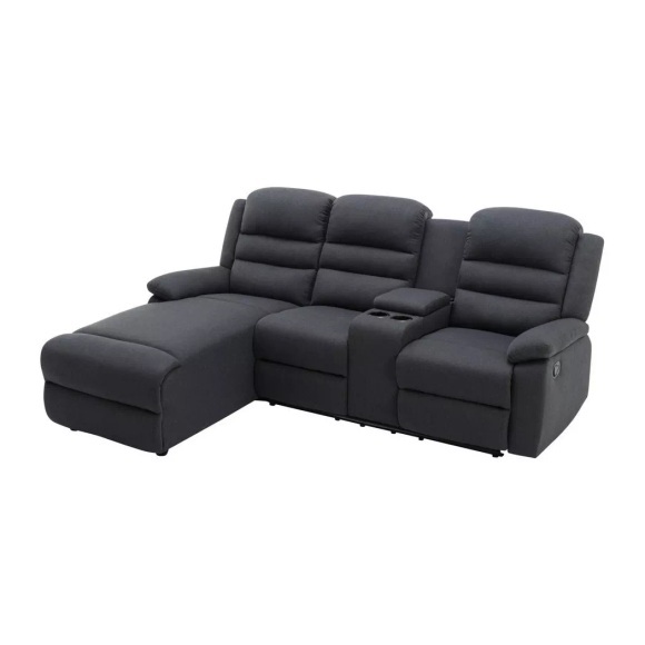 Ecksofa Relaxsofa - Ecke Links - Stoff - Anthrazit - MACEDONIA Ecksofa Relaxsofa - Ecke Links - Stoff - Anthrazit - MACEDONIA