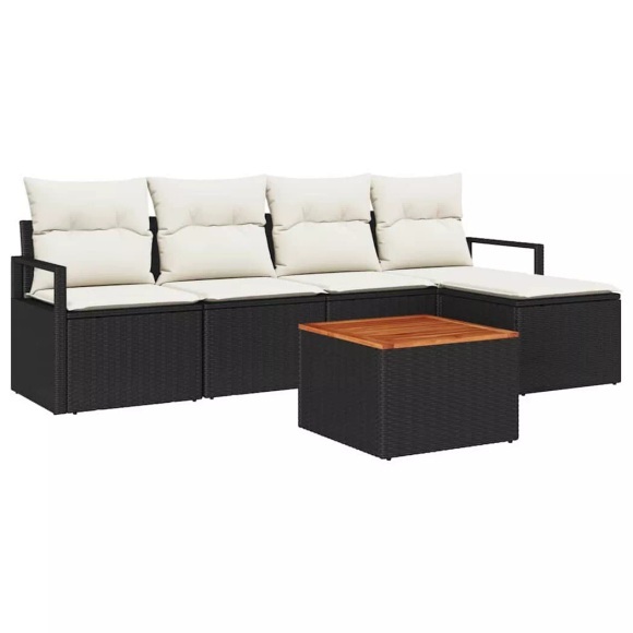 VidaXL - Garten-sofa poly-rattan, One Size, Schwarz