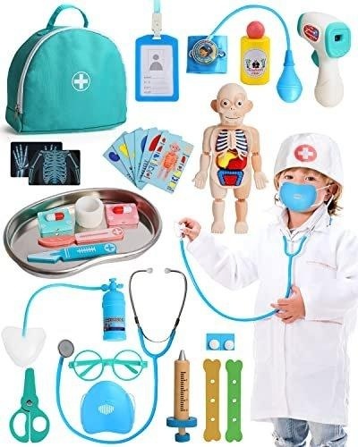 Arztkoffer Kinder Holz, Doktorkoffer Kinder, Kinder Arztkoffer mit Menschlichen Organmodellen, Multicolor