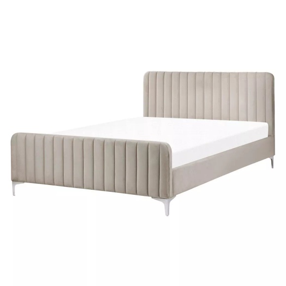 Bett mit Lattenrost aus Samtstoff Modern LUNAN Bett mit Lattenrost aus Samtstoff Modern LUNAN