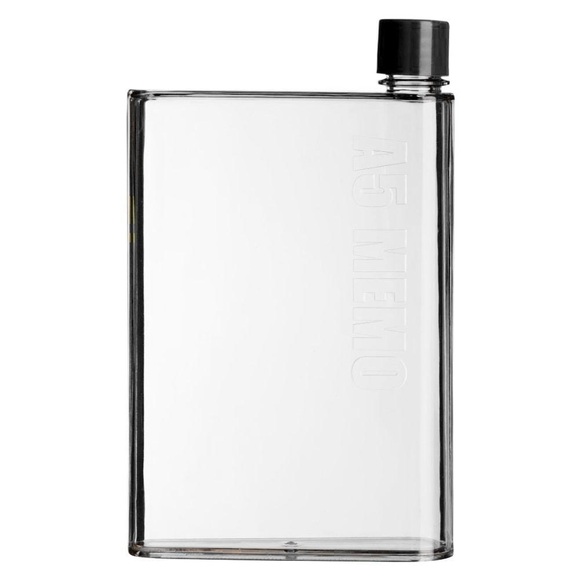 Flache Wasserflasche, A5 Memo - Transparent Flache Wasserflasche, A5 Memo - Transparent