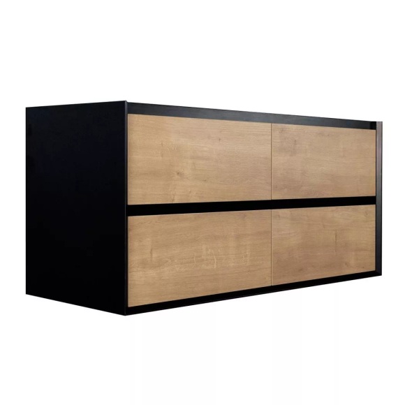 Waschbeckenunterschrank hängend - helles Naturfarben und - 120 cm - LANNICK Waschbeckenunterschrank hängend - helles Naturfarben und - 120 cm - LANNICK