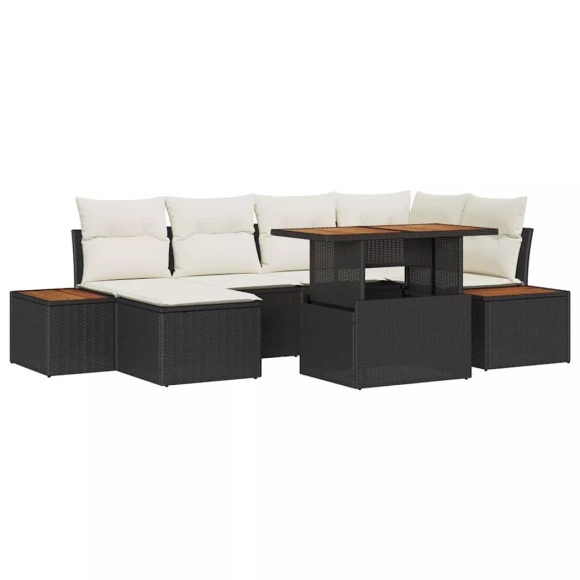 VidaXL - Garten-sofa-set poly-rattan, One Size, Schwarz